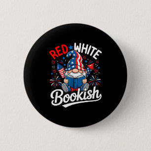 Gnom patriotisches Buch lustig rot weiß buchlastig Button