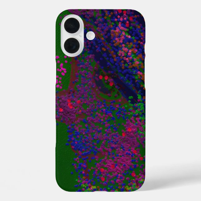 Gnom Quiltmuster  iPhone 16 Plus Hülle (Rückseite)
