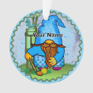 Gnom spielt Golf Ornament