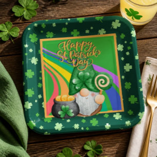 Gnom St. Patrick's Day Pappteller