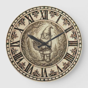 Gnom-Uhr für die Wand –  Farmhouse-Dekoration Große Wanduhr
