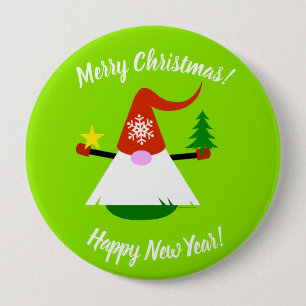 Gnom Weihnachten Frohes Neues Jahr Knopf Button