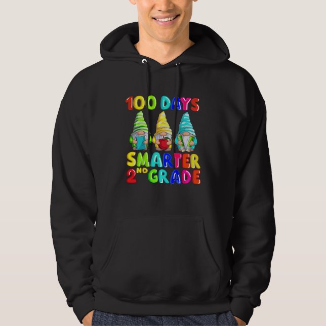Gnome 100 days smarter 100th day Of School Second  Hoodie (Vorderseite)