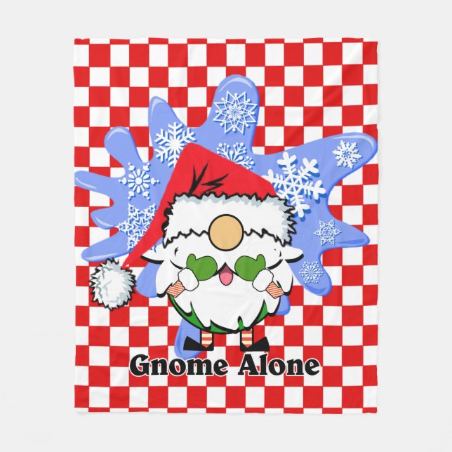 Gnome Alone Funny Christmas Film Parody Red Green Fleecedecke (Vorderseite)