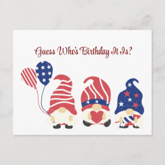 Gnome Amerikas 250. Geburtstag Postkarte