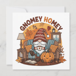 Gnome auf der Zuhause, saisonale Kürbiskonstruktio Save The Date