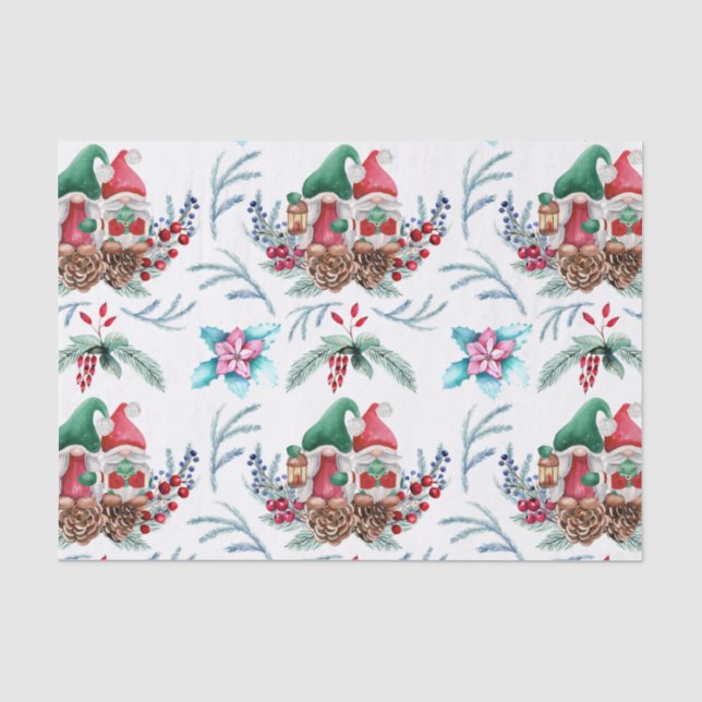 Gnome auf Pine Cones Seidenpapier (Vorderseite)