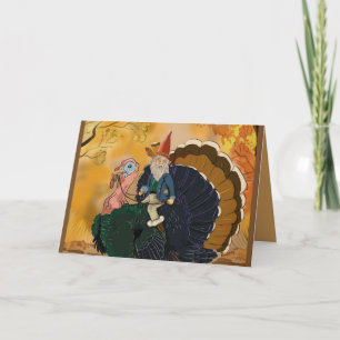 Gnome auf Türkischen Erntedank Feiertagskarte