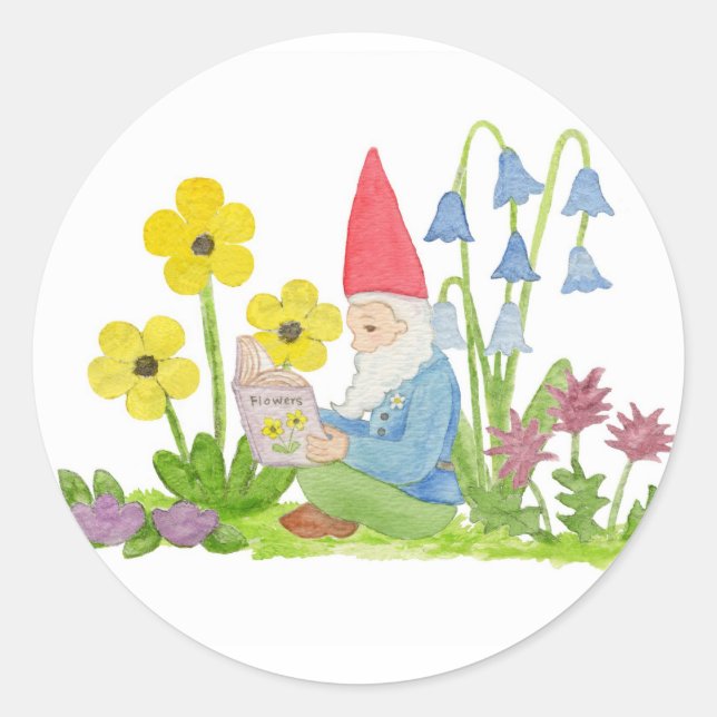 Gnome avec autocollant Fleurs (Devant)