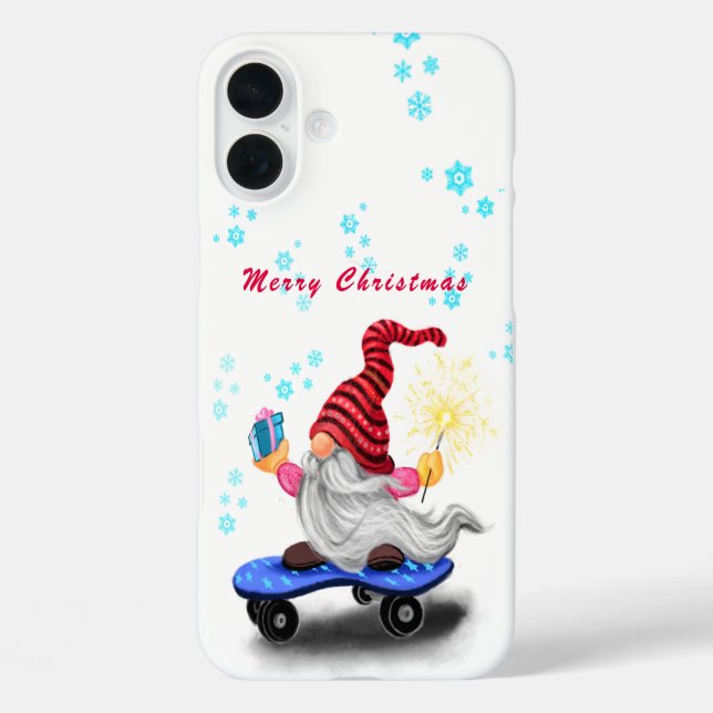 Gnome avec Skateboard coque iphone de Noël (Verso)