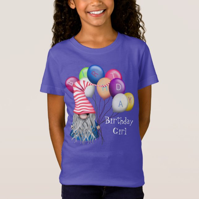 Gnome Birthday Girl T-Shirt (Vorderseite)
