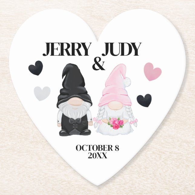 Gnome Bride and Groom Untersetzer (Vorderseite)