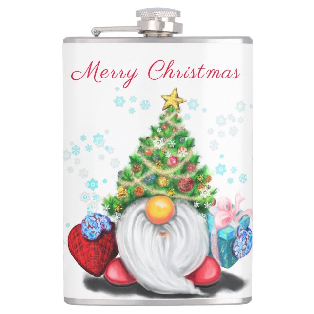 Gnome cadeau de flacon de Noël avec cadeaux (Devant)