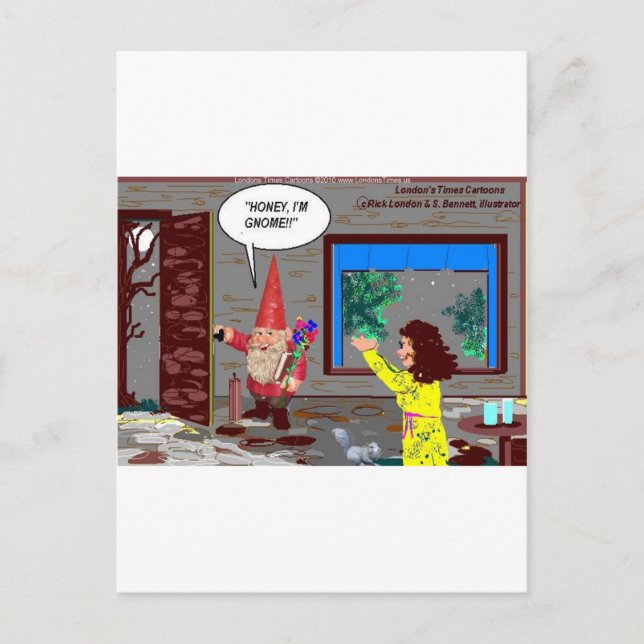 Gnome Cartoon Drôle Cadeaux Tee - shirt Cartes de  (Devant)