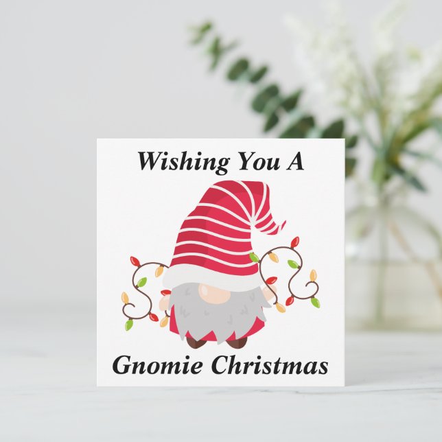 Gnome Christmas Card Dankeskarte (Stehend Vorderseite)