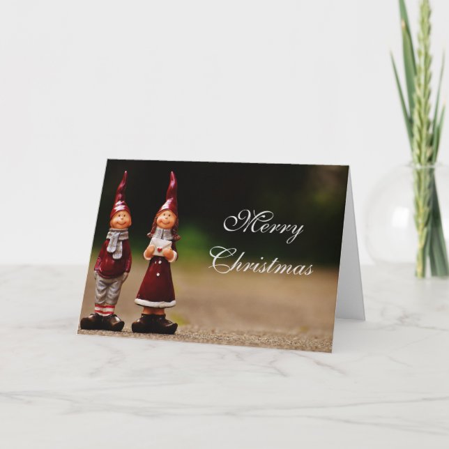 Gnome Christmas Card Feiertagskarte (Vorderseite)