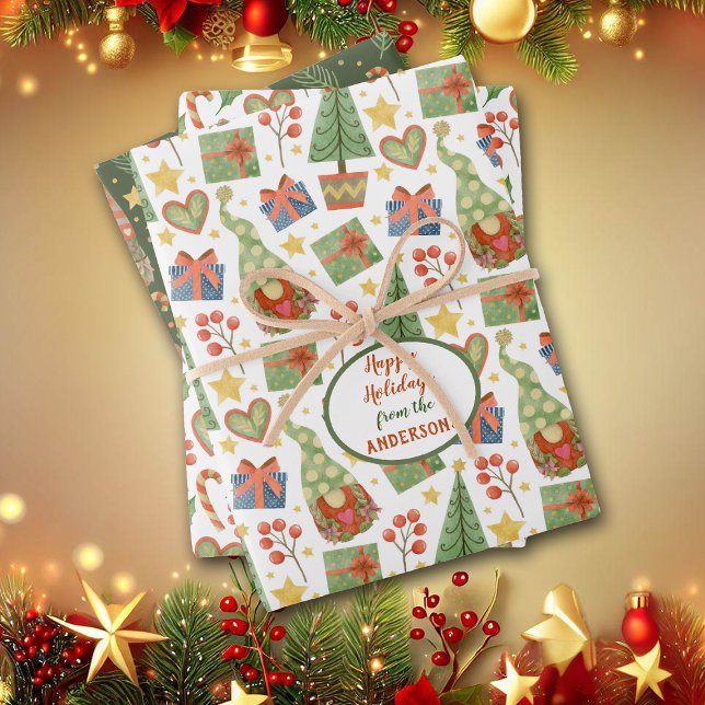 Gnome Christmas Liebe Pattern Geschenkpapier Set (Von Creator hochgeladen)