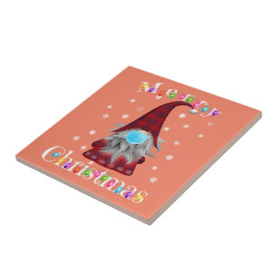 Gnome Christmas Pajamas Face Mask - Garden Gnome Fliese