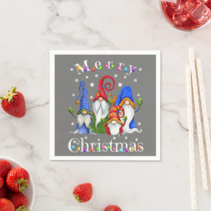 Gnome Christmas Pajamas - Garden Gnome Merry Chris Serviette