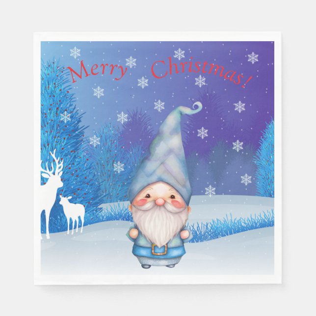 Gnome Christmas Paper Napkin Serviette (Vorderseite)