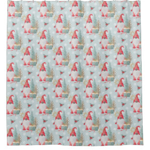 Gnome Christmas Pattern Duschvorhang