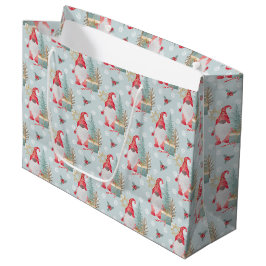 Gnome Christmas Pattern Große Geschenktüte
