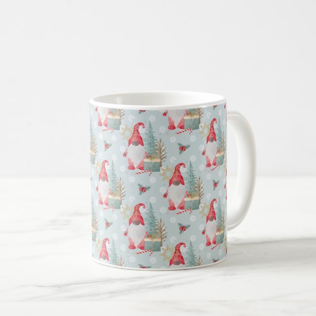 Gnome Christmas Pattern Kaffeetasse (VorderseiteRechts)