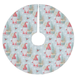 Gnome Christmas Pattern Polyester Weihnachtsbaumdecke