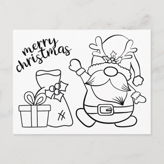 Gnome Christmas Postcard Einladungspostkarte (Vorderseite)