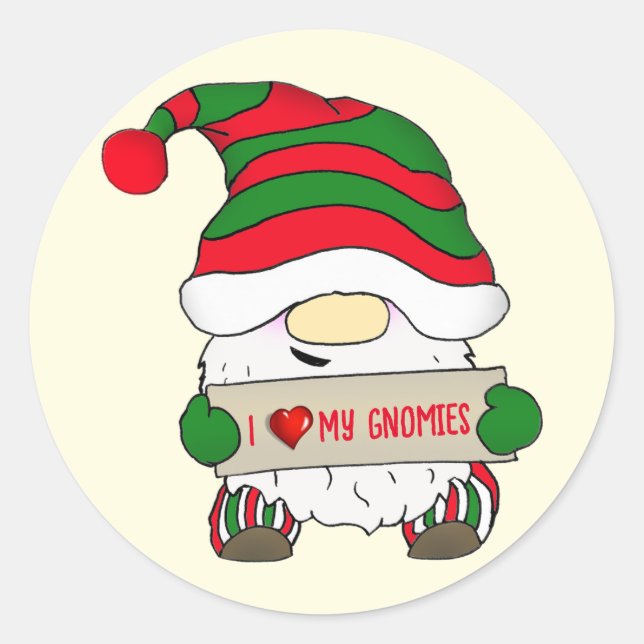 Gnome Christmas Runder Aufkleber (Vorderseite)