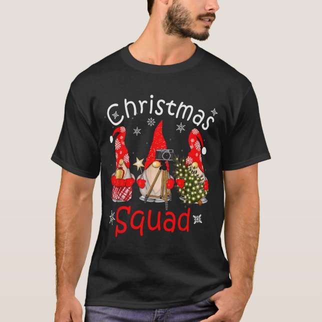 Gnome Christmas Squad Group Matching Christmas Par T-Shirt (Vorderseite)