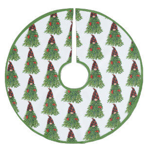 Gnome Christmas Tree Buffalo Karo Niedlicher Urlau Polyester Weihnachtsbaumdecke