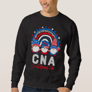 Gnome Cna Squad 4. Juli US Flag Leopard Rainbo Sweatshirt