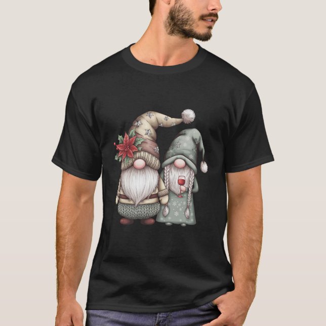Gnome Couple Christmas T-Shirt (Vorderseite)