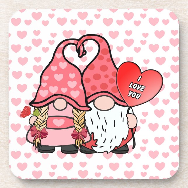 Gnome Couple Getränkeuntersetzer (Vorderseite)