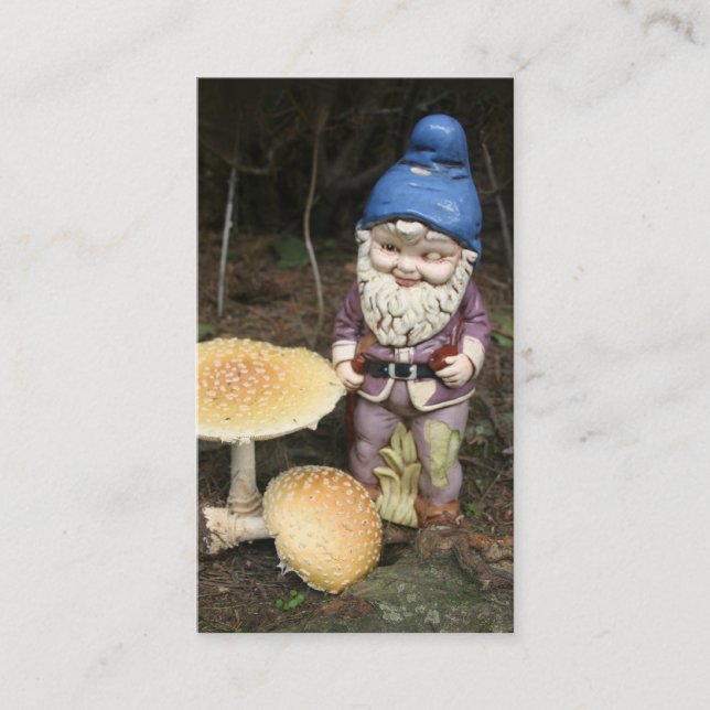 Gnome dans le carte de visite de jardin (Devant)