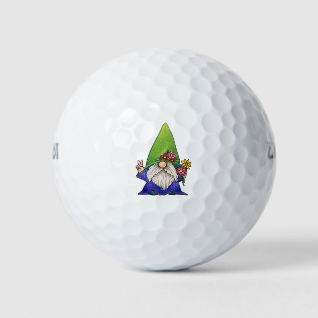 Gnome Day Hippy Golfball (Vorderseite)
