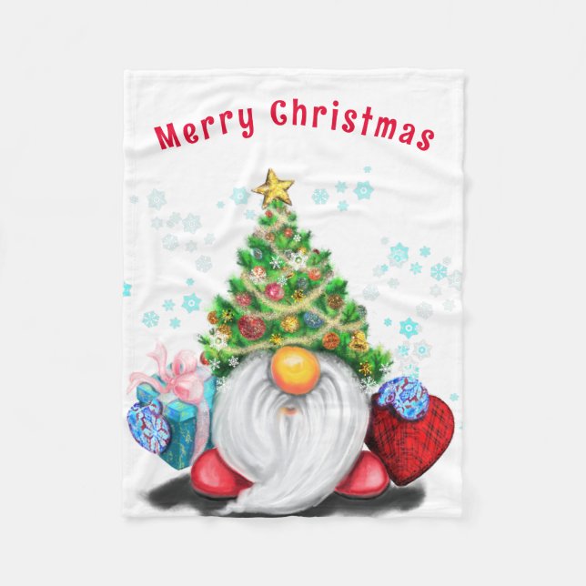 Gnome de Noël avec couverture en toison cadeau (Devant)