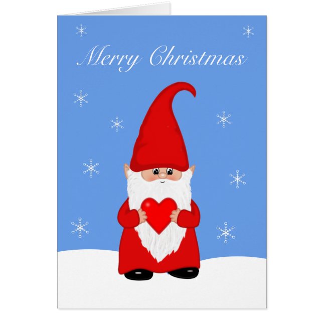 Gnome de Noël mignonne avec coeur (Devant)