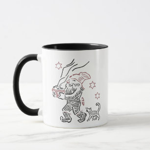 Gnome de Noël norvégienne vintage avec chat Mug