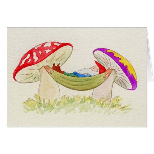 Gnome, der auf Hängematte schläft (Vorderseite (Horizontal))