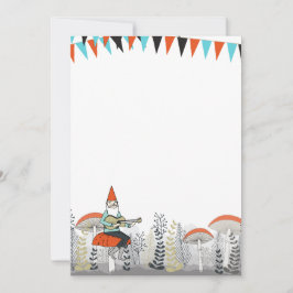 Gnome, der Gitarren-Einladung spielt Einladung