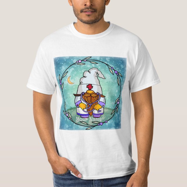 Gnome der männlichen Krankenschwester T-Shirt (Vorderseite)