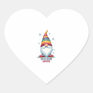 Gnome Einhorn Shirt Familie Matching Gruppe Weihna Herz-Aufkleber