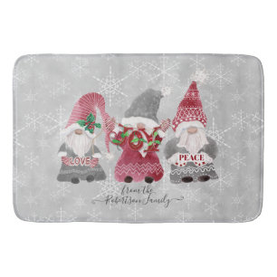 Gnome Familie Weihnachten Liebe Joce Peace Snowfla Badematte