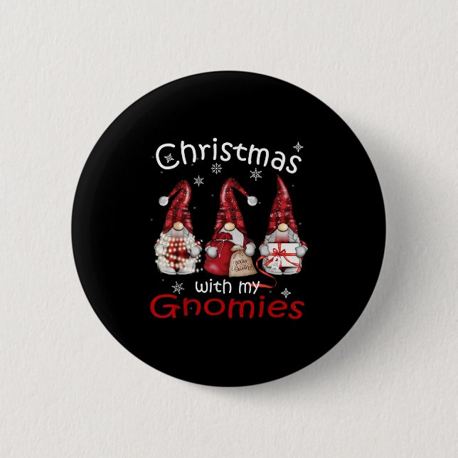 Gnome Family Christmas für Frauen Männer - Buffalo Button (Vorderseite)