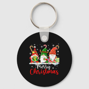 Gnome Frohe Weihnachten Licht Familie Gnom Schlüsselanhänger