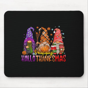Gnome Frohes Hallothanksgiving Halloween Erntedank Mousepad