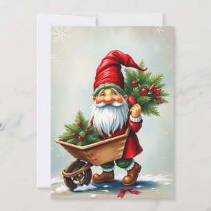 Gnome Funny Trendy Whimsical Fantasy Kein Foto Feiertagskarte