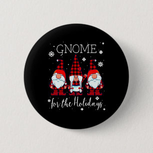 Gnome für das Holidays Buffalo Kariert 3 Gnomes Button